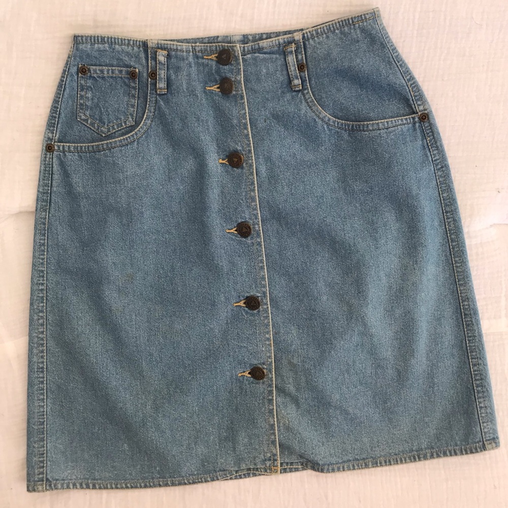 Perfect button front denim skirt
